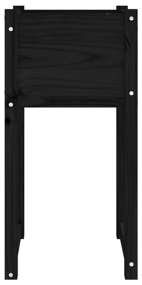 Vasos/floreiras 2 pcs 40x40x81 cm pinho maciço preto