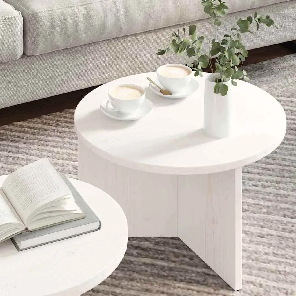 Conjunto de Mesas de Café 2 pcs Branco 49 x 49 x 28 cm