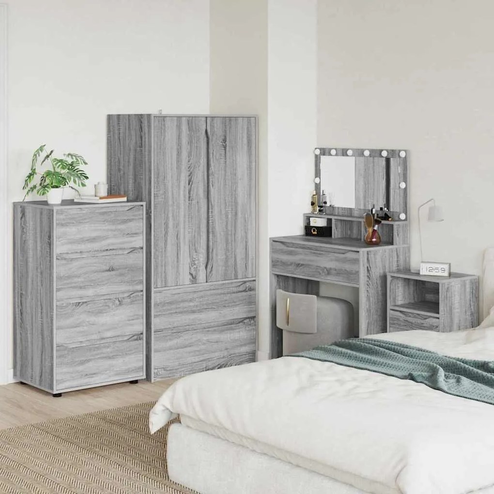 vidaXL Gabinetes de Armazenamento 2 pcs Cinza Sonoma 60 x 48 x 105 cm