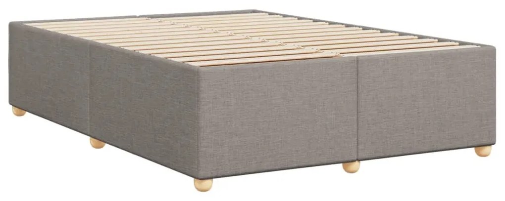 Cama sem colchão 140x190 cm tecido castanho-acinzentado