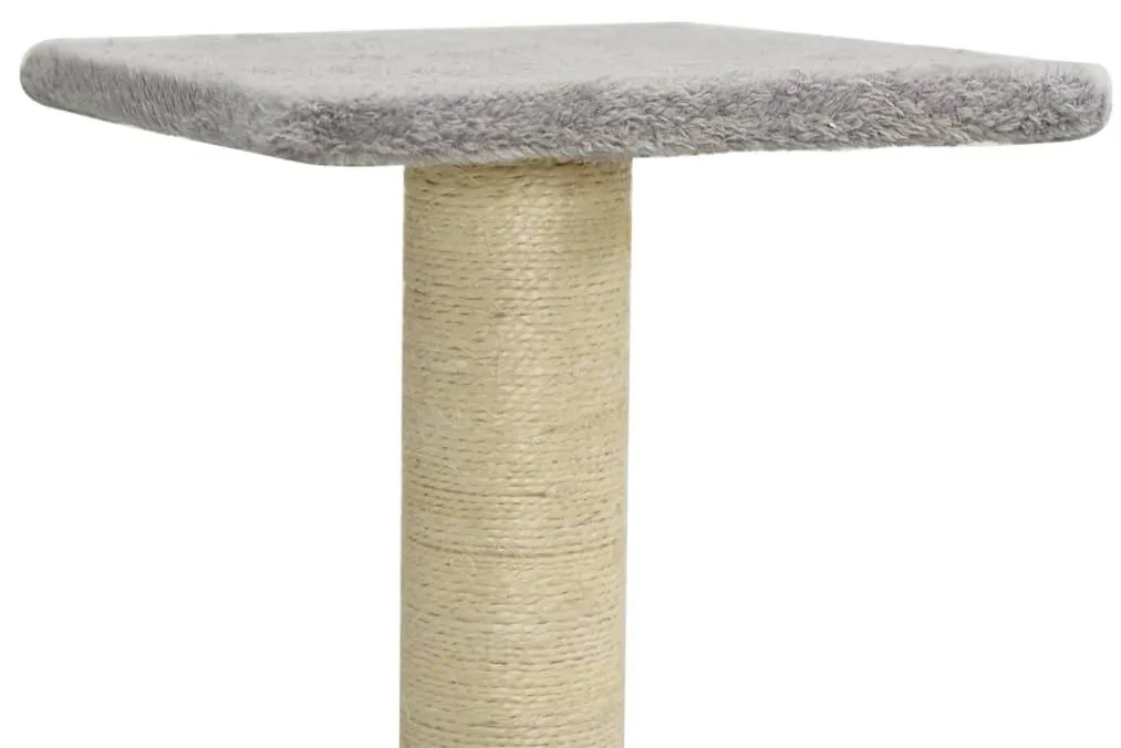 Árvore p/ gatos c/ postes arranhadores sisal 119 cm cinza-claro