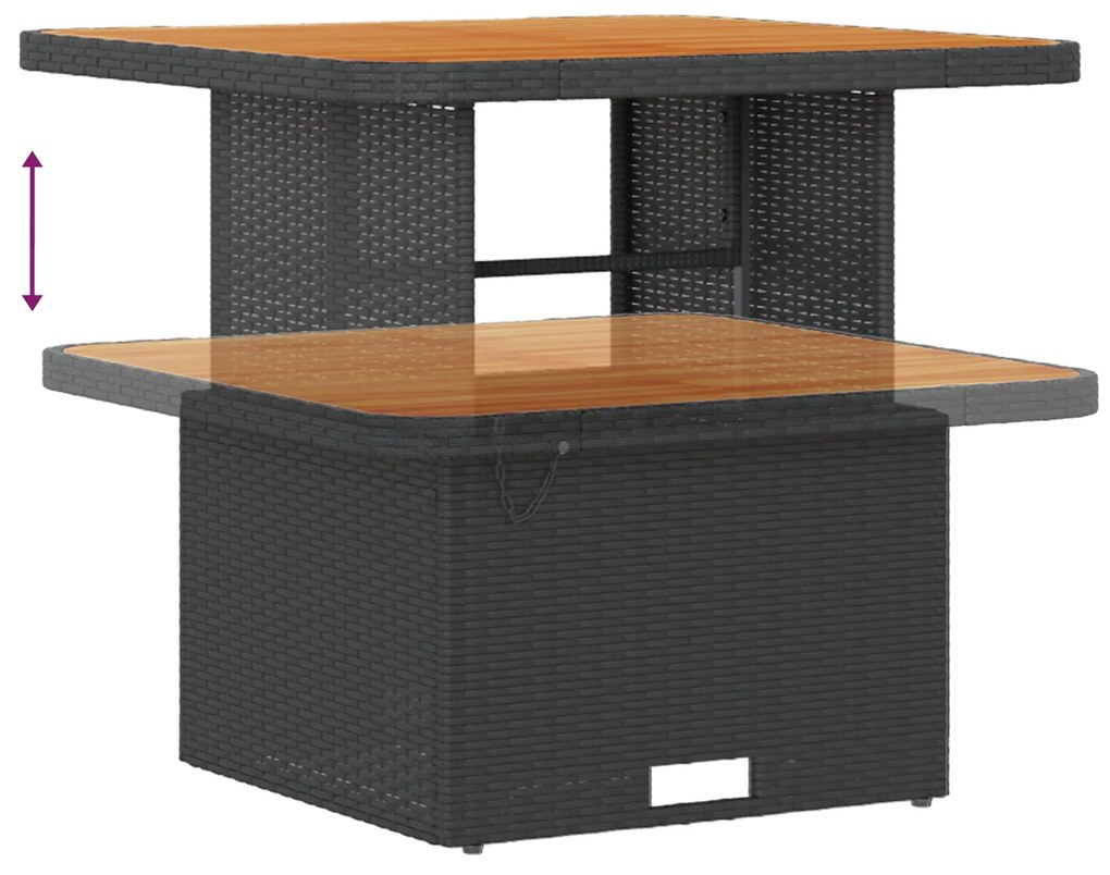 Conjunto de Sofá de Jardim de 13 Peças com Almofadas Preto Rattan Poli