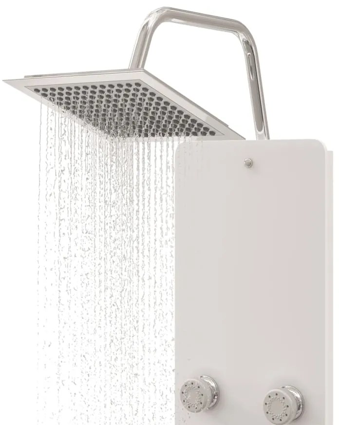 Coluna de duche vidro 25x47,5x130 cm branco
