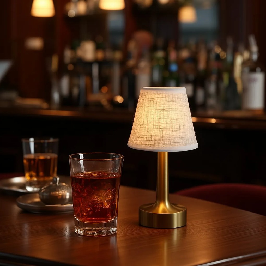 Conjunto de 2 Candeeiros de Mesa Dourados com Bege RGBW Recarregáveis - Elise