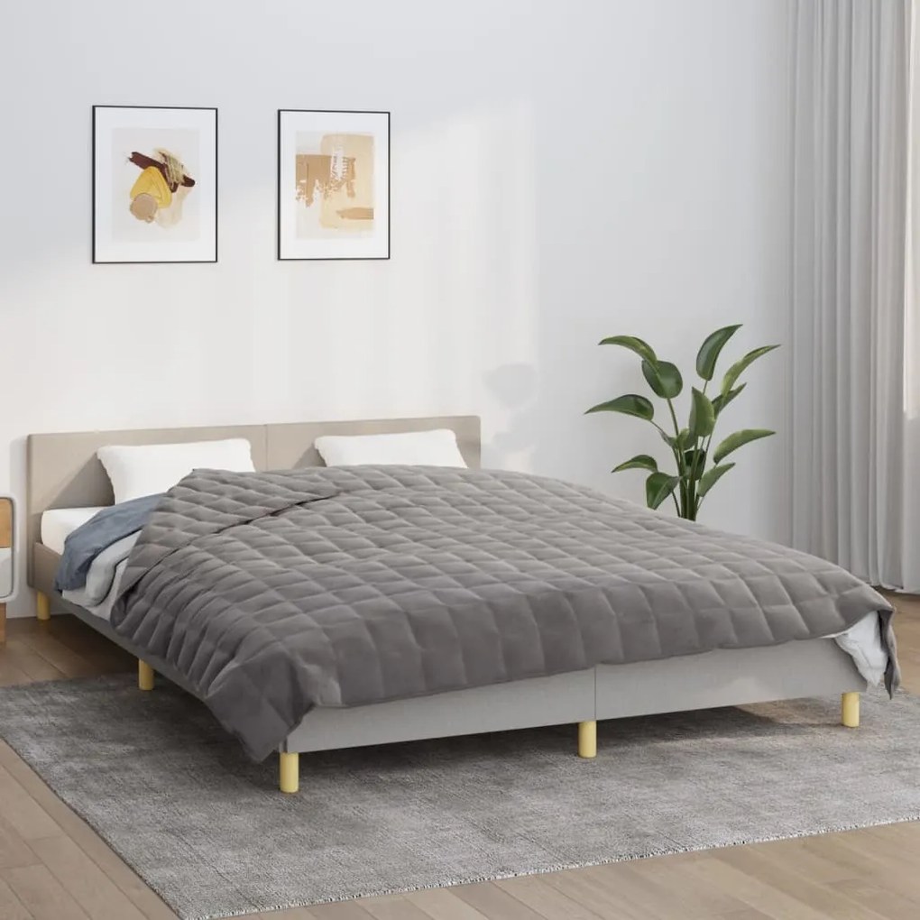3154841 vidaXL Manta pesada 13 kg 200x220 cm tecido cinzento