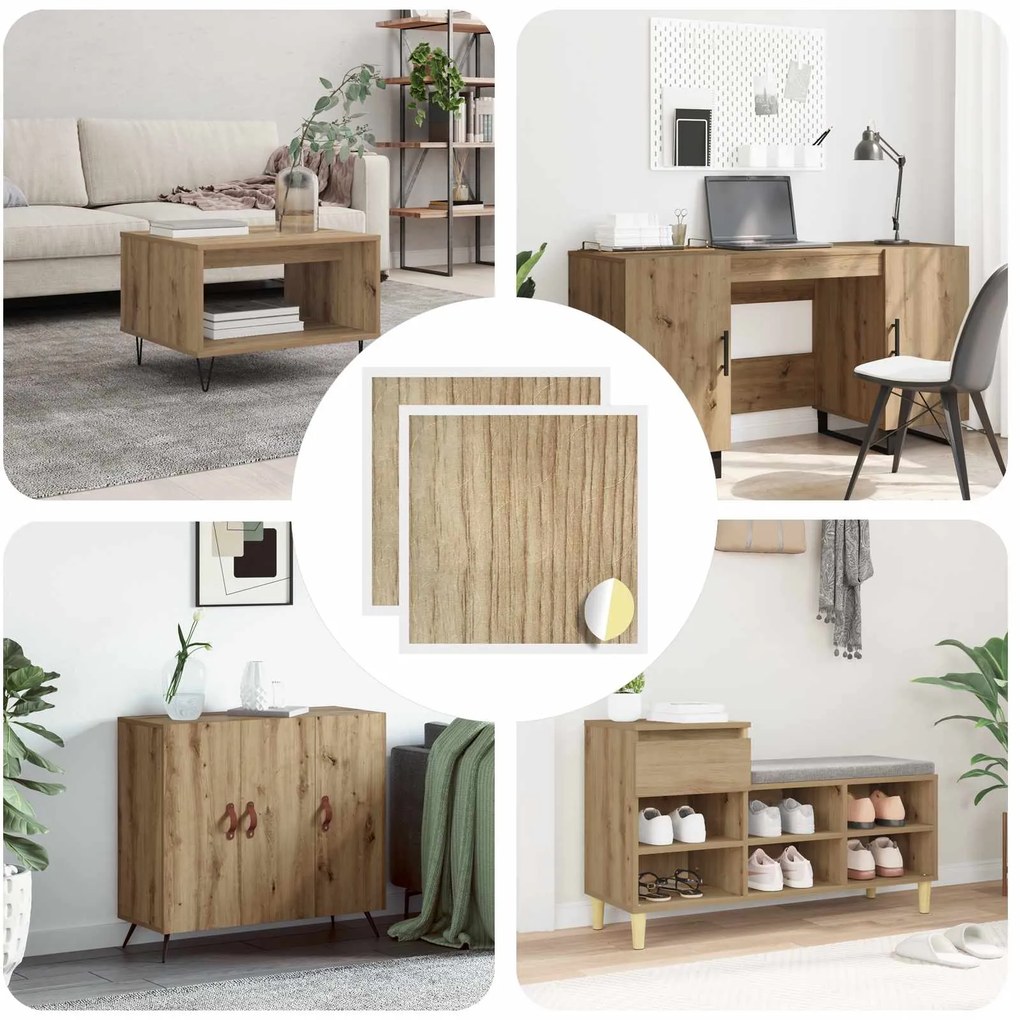 vidaXL Capa de Parafuso Autoadesiva 2 pcs Carvalho Artesanal