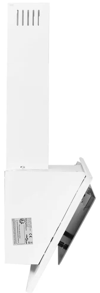 Exaustor de parede 90cm aço inoxidável e vidro temperado branco