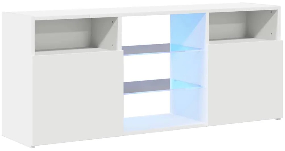 Móvel de TV com luzes LED 120x30x50 cm branco