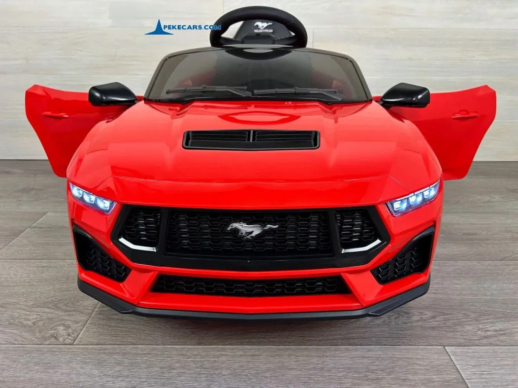 Carro elétrico para crianças Ford Mustang 12V, Rodas borracha Vermelho
