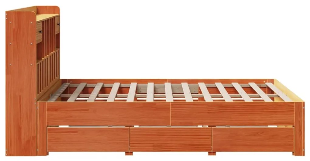 Cama com estante sem colchão 140x200 cm pinho maciço