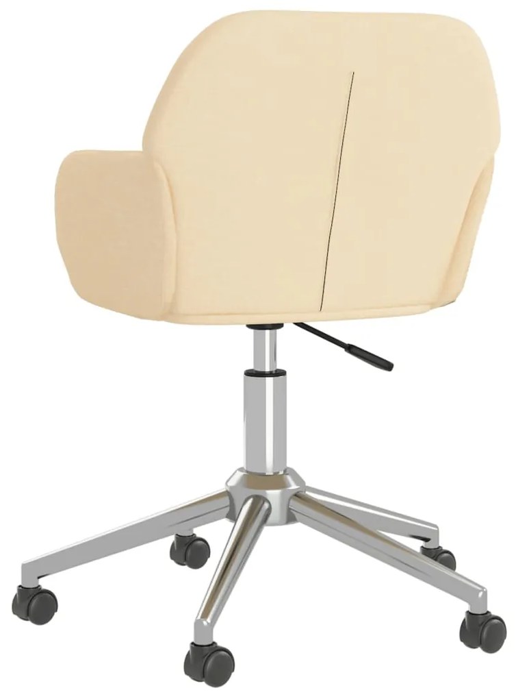 Cadeiras de jantar giratórias 2 pcs tecido cor creme