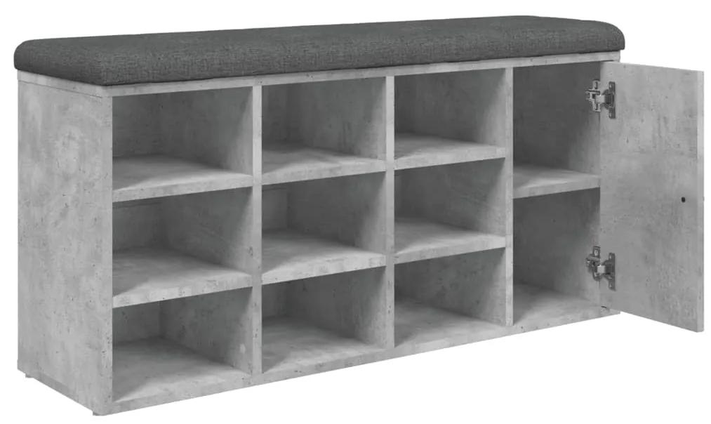 Banco sapateira 102x32x50 cm derivados madeira cinzento cimento