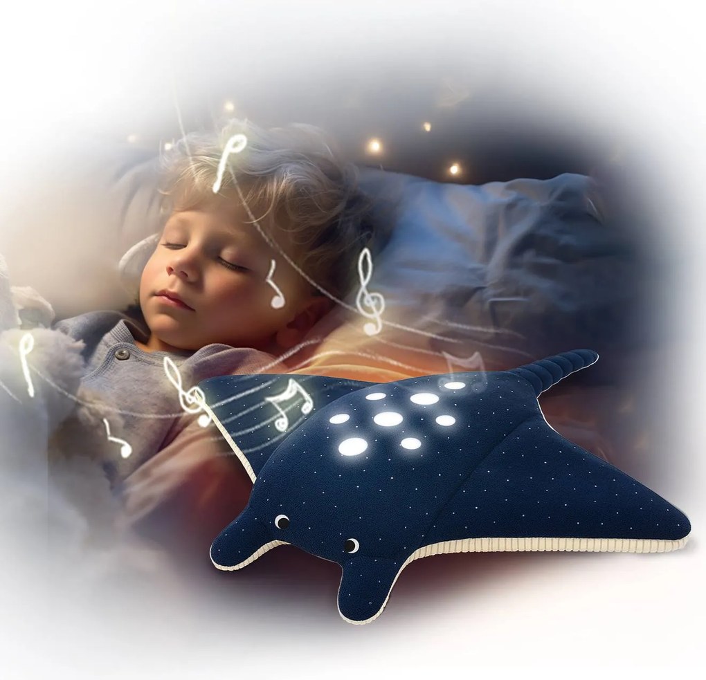 Peluche luz de presença raia Dodo Dreamer azul