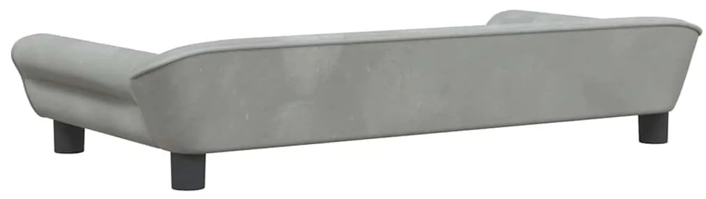 Cama para cães 100x50x21 cm veludo cinzento-claro