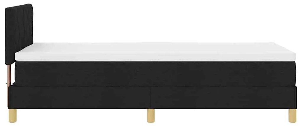 Cama Box com Colchão &amp; LED Preta 90x200 cm Tecido