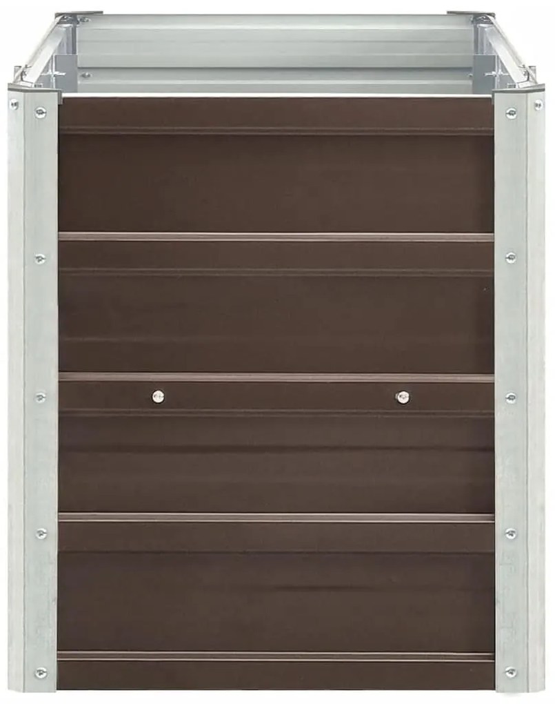 Canteiro elevado de jardim aço galvanizado 240x40x45cm castanho