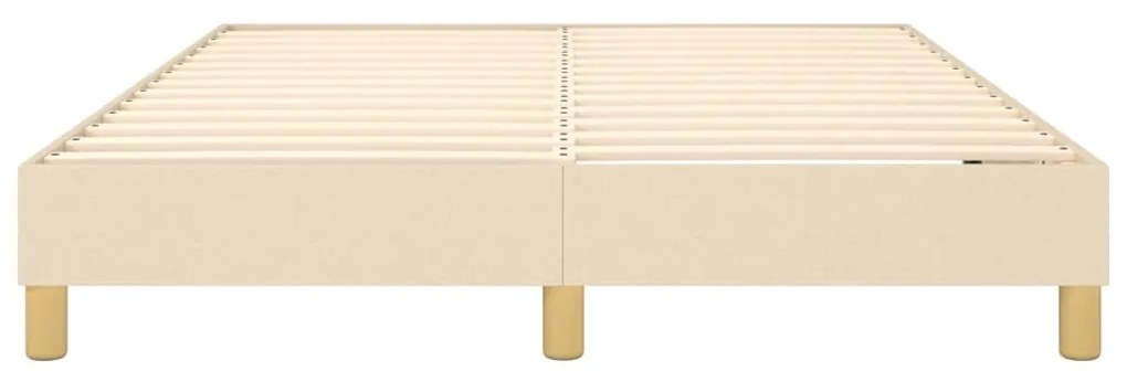 Estrutura de cama sem colchão 140x190 cm tecido cor creme