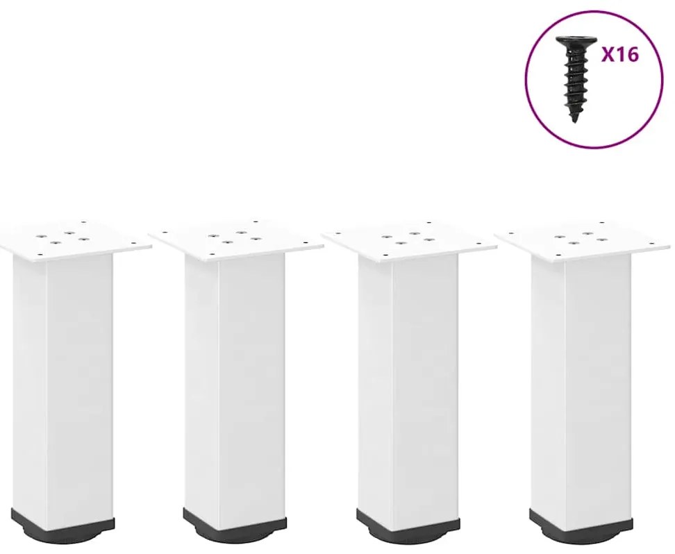 vidaXL Pés para mesa de centro 4 peças, branco, 42-44 cm, aço