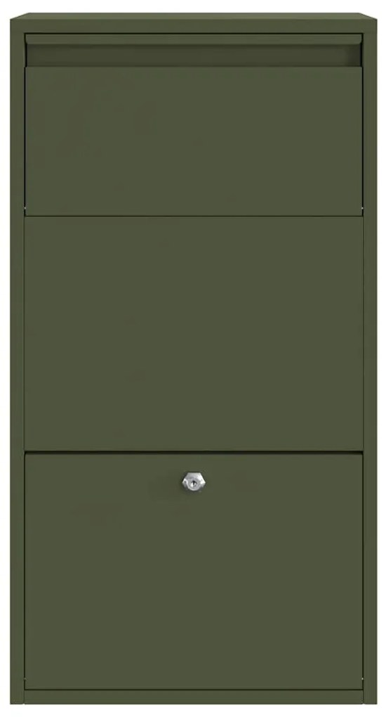 Caixa de Entrega Verde-Azeitona 44x22x82 cm Aço