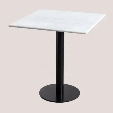 Mesa De Bar Quadrada Em Mármore Rocher Mármore Branco Guangxi & 70 Cm - Sklum