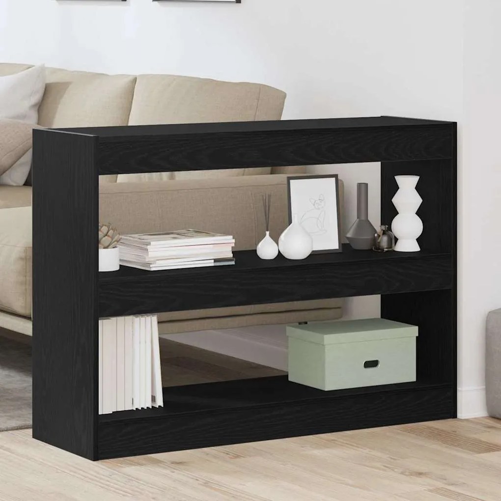 Estante/Divisória de Ambiente vidaXL Preto Carvalho 100x30x72 cm Madei