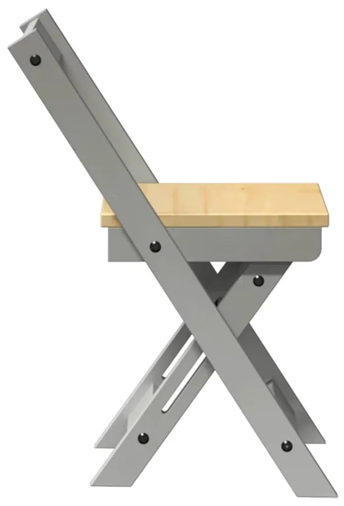 Cadeiras de jantar dobráveis 2 pcs Corona pinho maciço cinzento