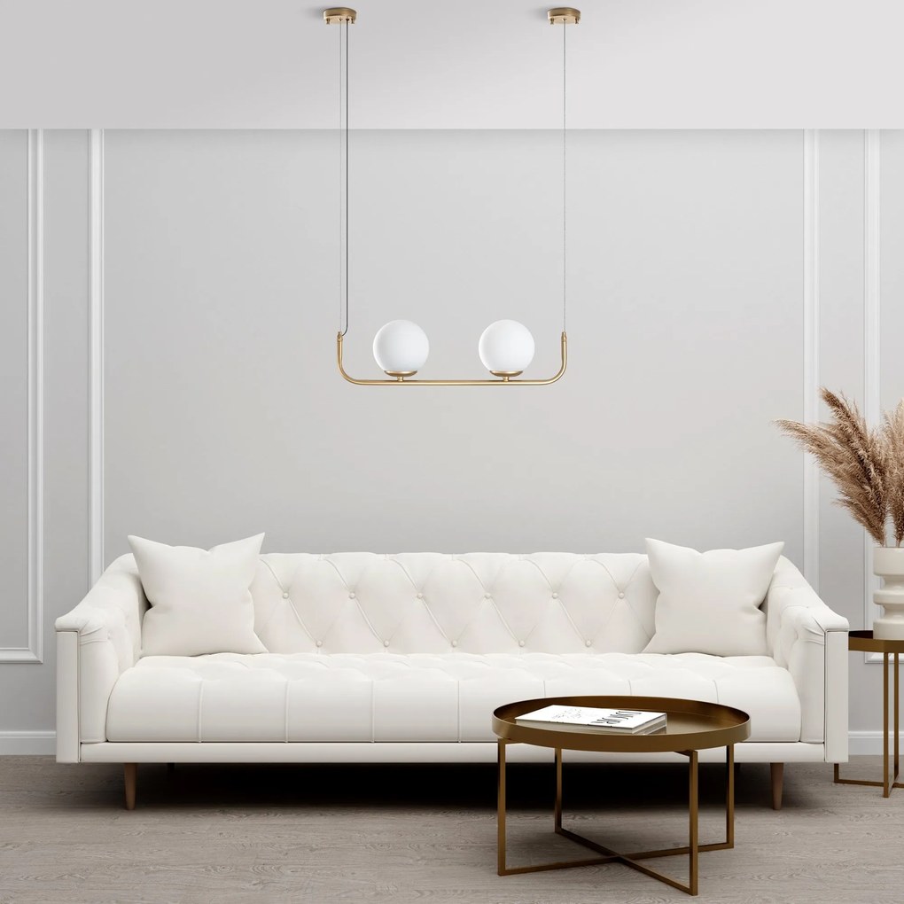 Candeeiro de Teto Faruk – Dourado – Altura Ajustável de 20 a 110 cm