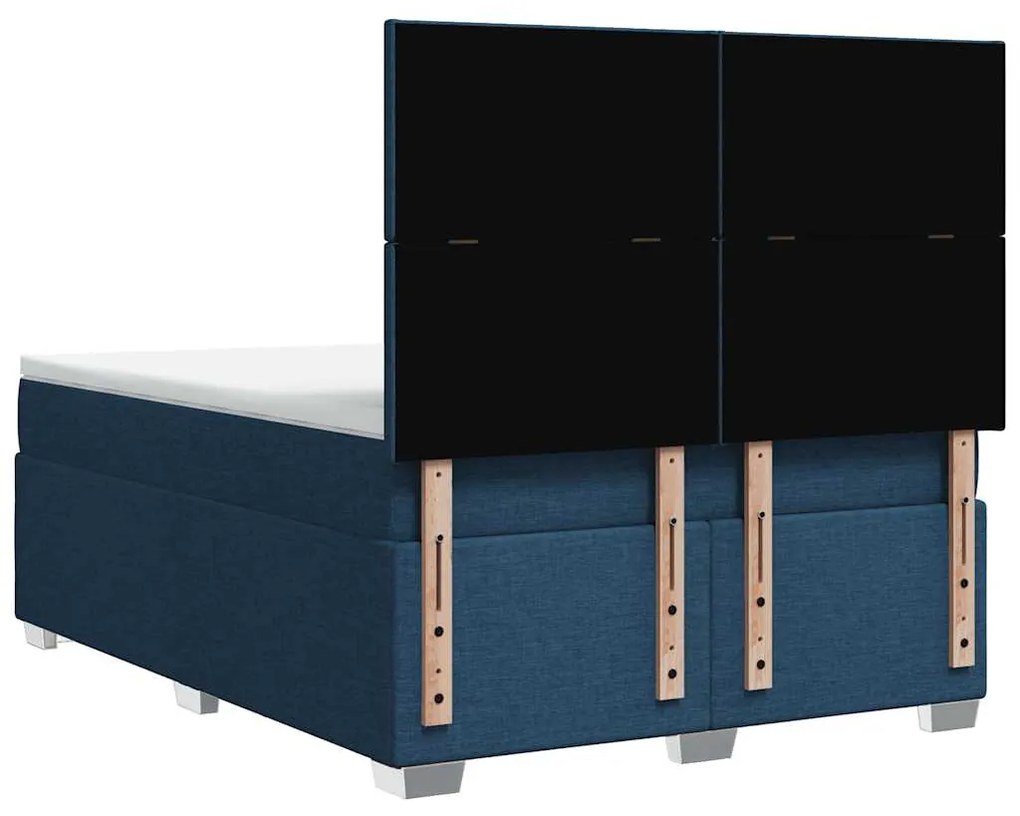 Cama com molas/colchão 140x190 cm tecido azul