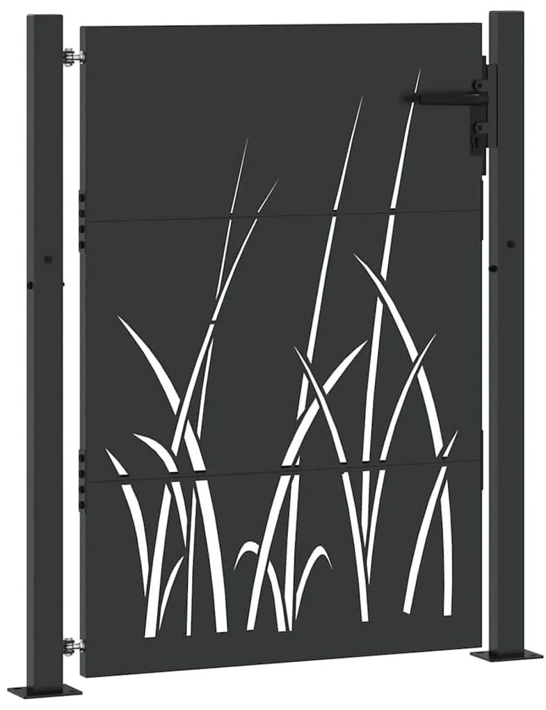 Portão de Jardim Preto 105 x 125 cm Aço com Revestimento em Pó