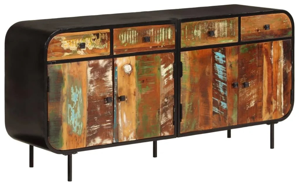 vidaXL Aparador 140x35x70 cm madeira recuperada maciça e metal