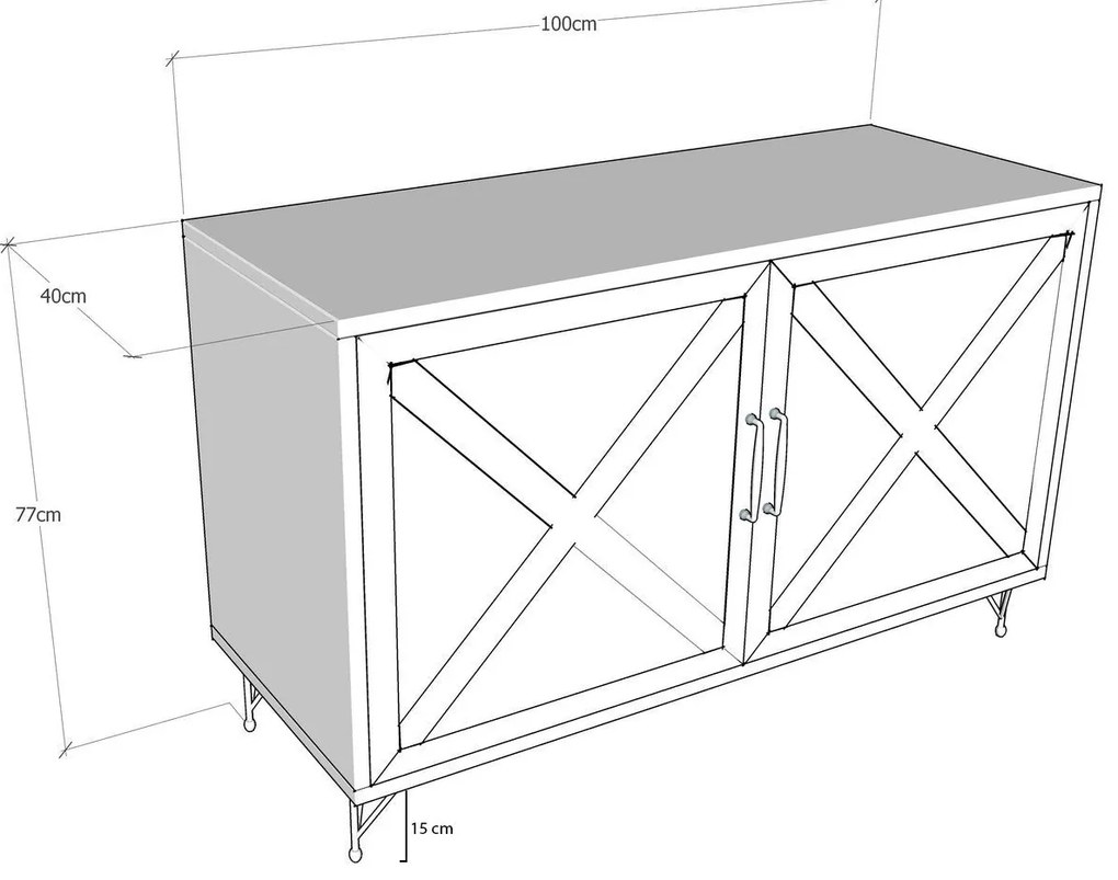Console Jupiter – Anthracite Oak – 100 cm x 77 cm x 40 cm