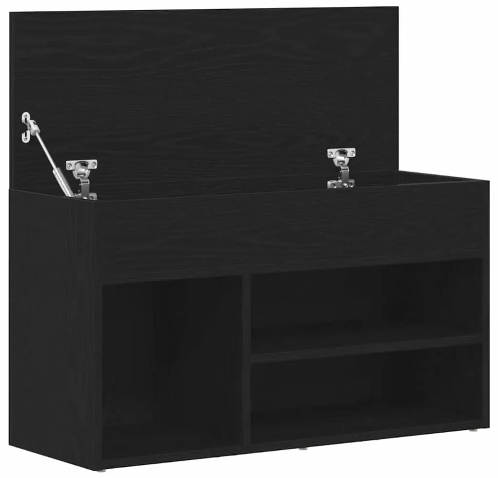 Banco de Hall vidaXL Preto Carvalho 60x30x45 cm em Madeira Reconstituí