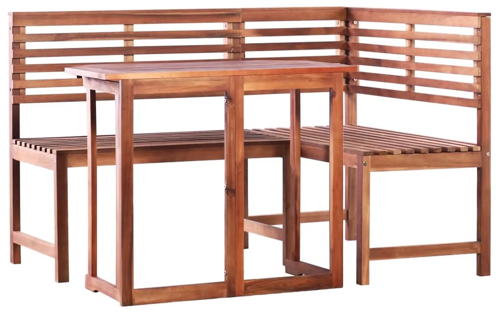 2 pcs conjunto bistrô em madeira de acácia maciça
