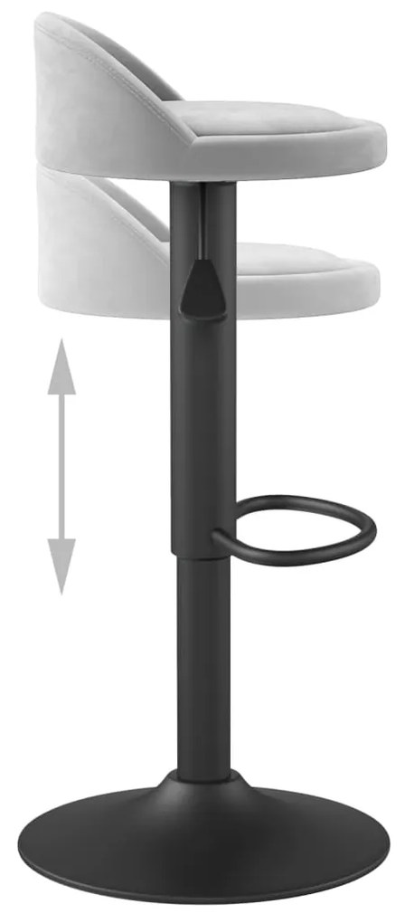 Bancos de bar 2 pcs veludo cinzento-claro