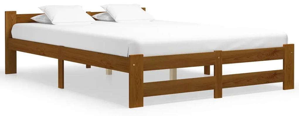 322007 vidaXL Estrutura de cama 120x200 cm madeira pinho maciço castanho mel