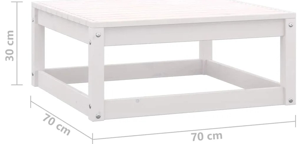 3 pcs conjunto lounge de jardim pinho maciço branco