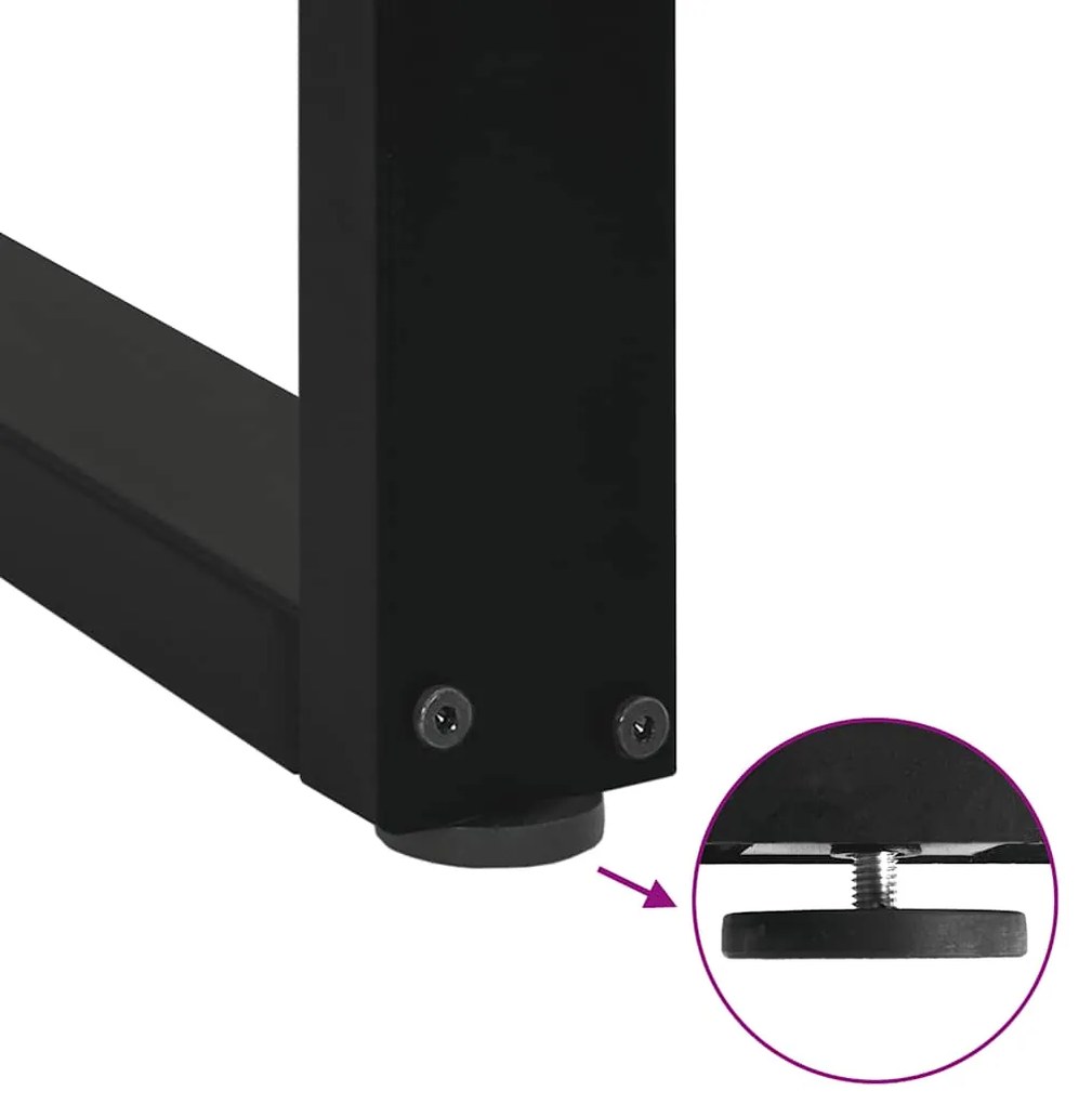 Pés para mesa de centro em formato de U, 2 peças, preto, 60x (42-43) c