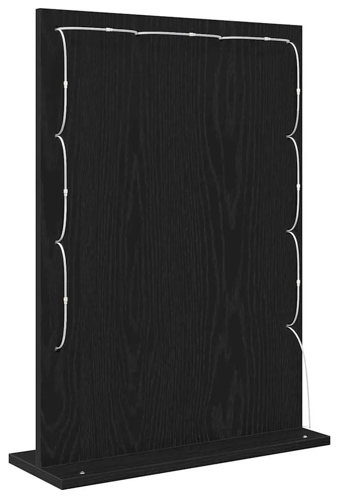 Espelho de Vaidade com Luzes LED Carvalho Preto 70x50x18 cm