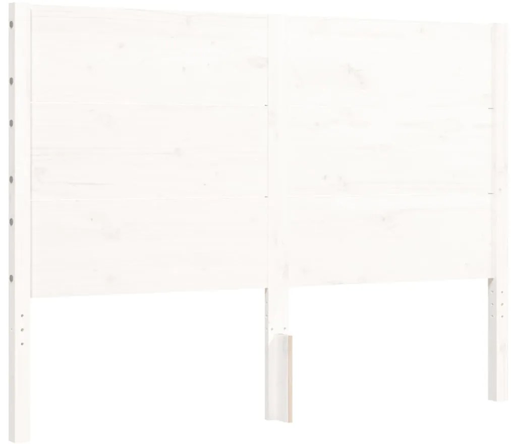Cama sem colchão 140x200 cm madeira de pinho maciça branco