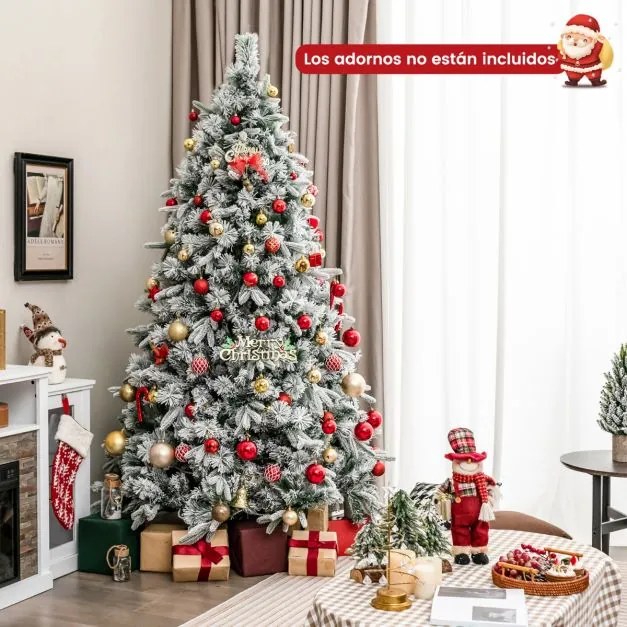 Árvore de Natal Artificial, Luzes LED Brancas Quentes 130 x 56 x 215 cm Verde