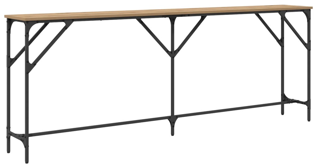 Mesa de Consola Carvalho Artesanal 200x29x75 cm Madeira
