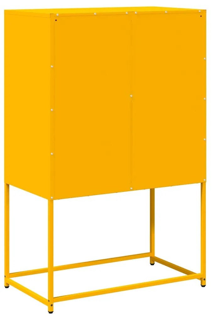 Aparador alto 68x39x107 cm aço amarelo mostarda
