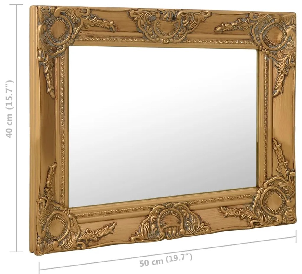 Espelho de parede estilo barroco 50x40 cm dourado
