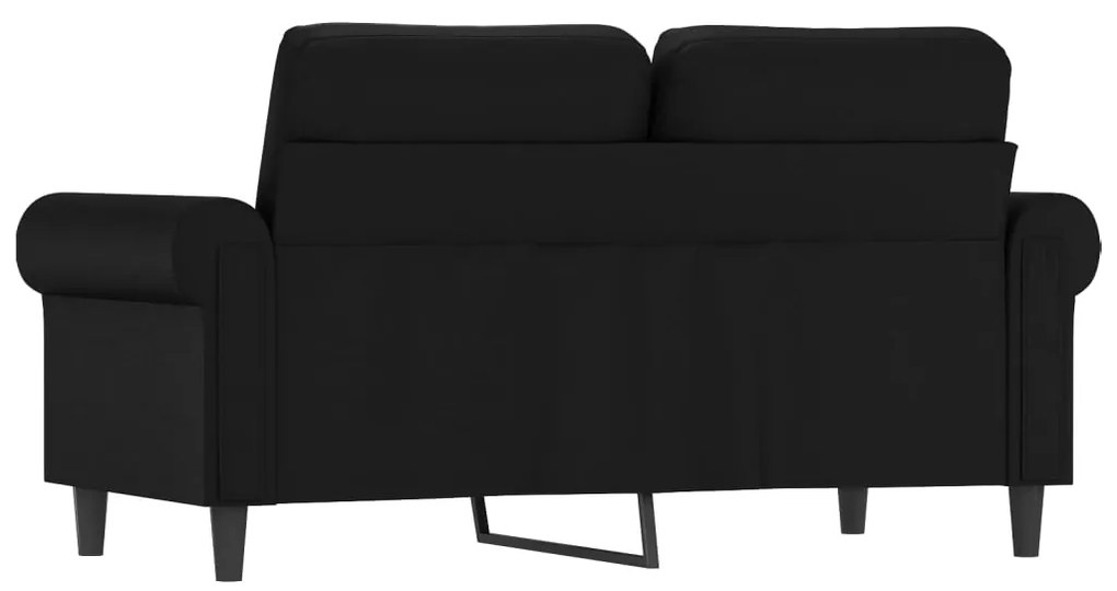 Sofá de 2 lugares 120 cm couro artificial preto
