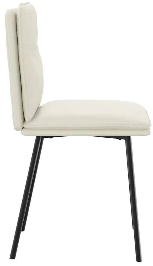Cadeiras de jantar 2 pcs veludo cor creme