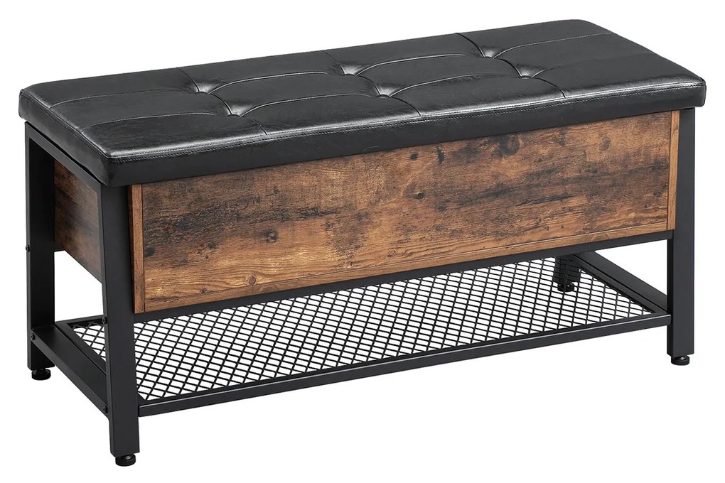 Banco de sapatos industrial com assento acolchoado | VASAGLE | 100 x 40 x 47 cm | LSB47BX.