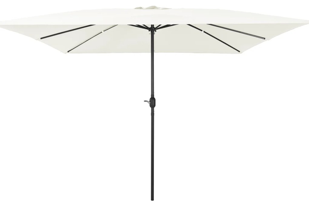 Parasol de Jardim Quadrado vidaXL 295x245 cm Branco Areia