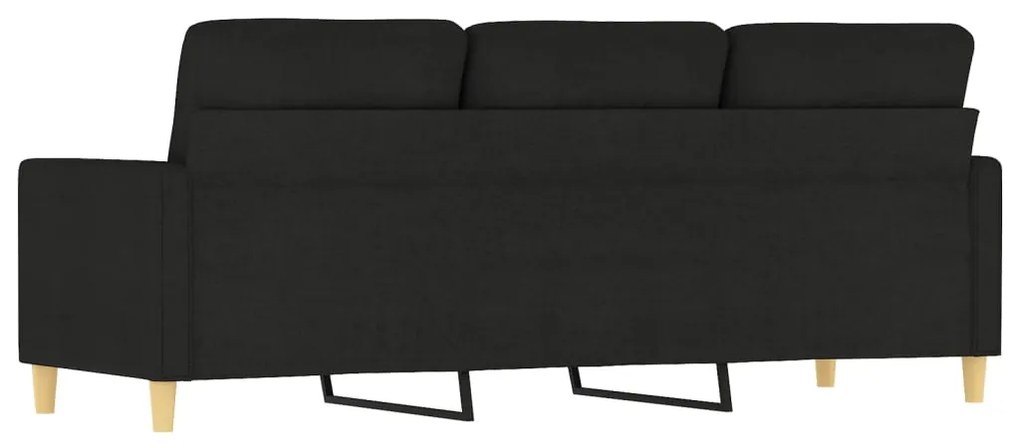 Sofá de 3 lugares tecido 180 cm preto