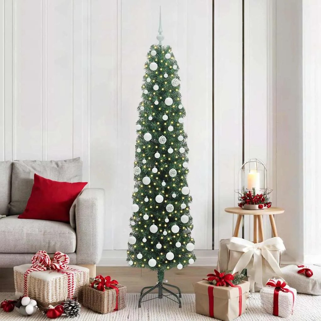 vidaXL Árvore de Natal Artificial Verde 180 cm PVC e Aço e Plástico