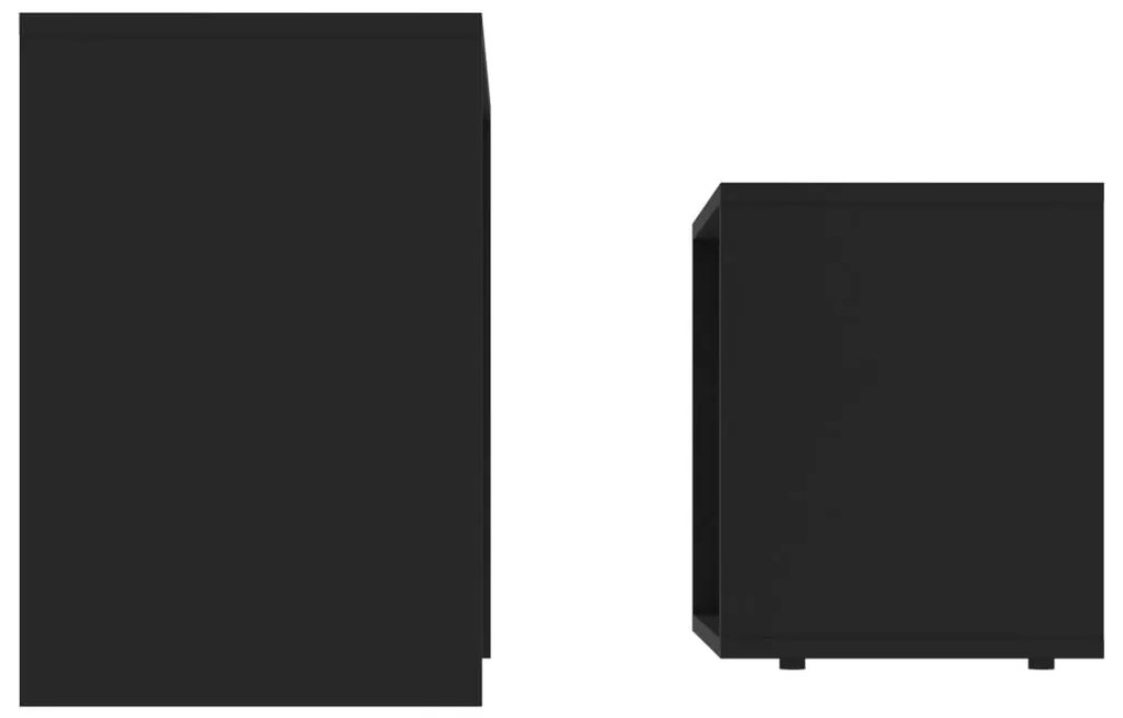Conjunto mesas de centro derivados de madeira preto